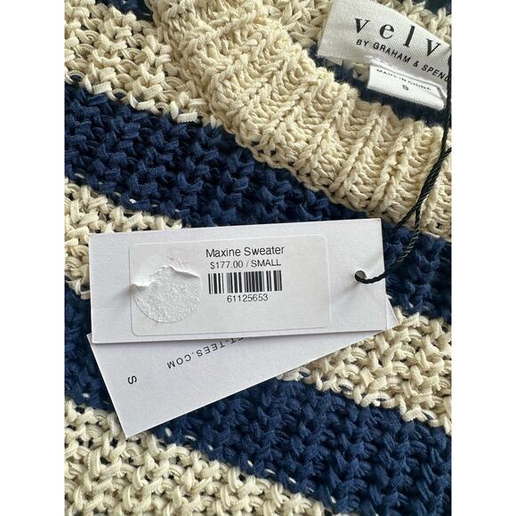 Velvet Maxine Sweater NWT Small Navy Ecru - Picture 7 of 7